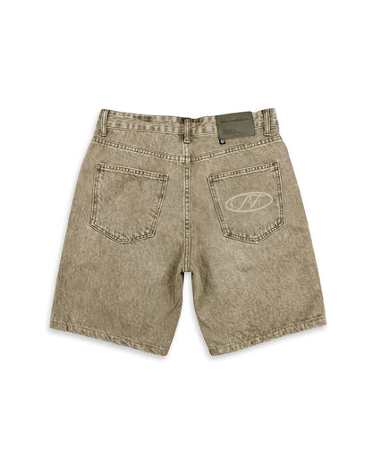 BEIGE DENIM SHORTS