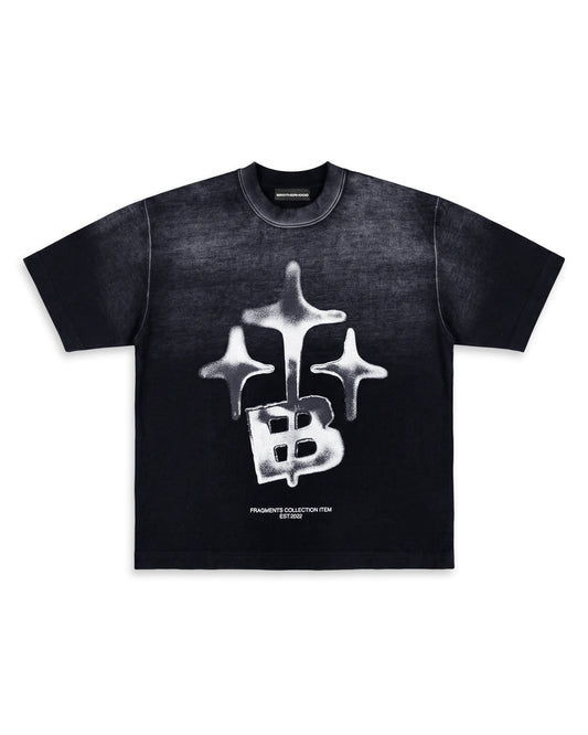 STARS WASHED BLACK OVERSIZED TEE
