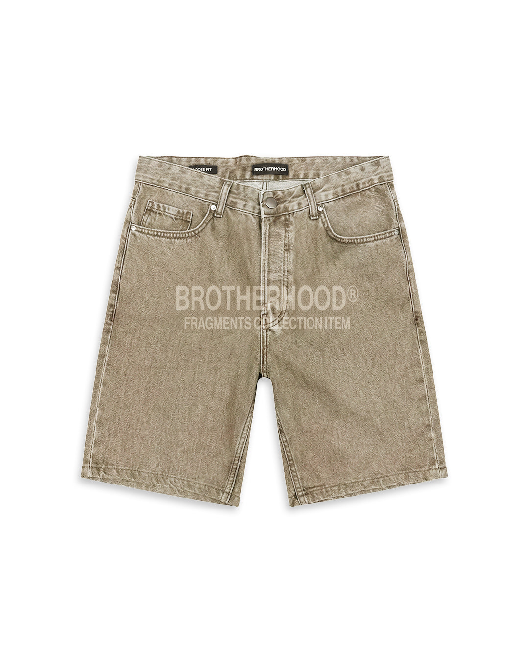 BEIGE DENIM SHORTS