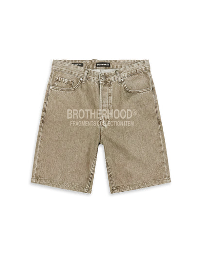 BEIGE DENIM SHORTS