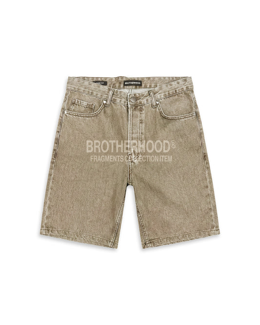 BEIGE DENIM SHORTS